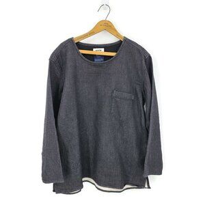 Factotum Denim Lineup Pullover Shirt Mens 48 Black Long Sleeve Japan